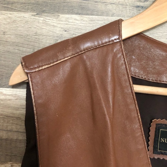 Vintage Leather 80s Vest Made in Italy Large - Picture 4 of 11